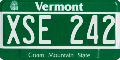 VT license plate XSE242