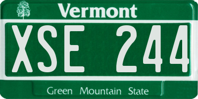 VT license plate XSE244