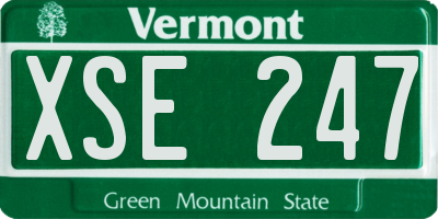 VT license plate XSE247