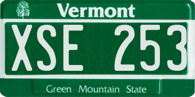 VT license plate XSE253