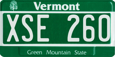 VT license plate XSE260
