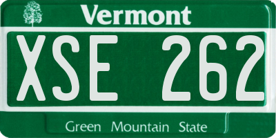 VT license plate XSE262