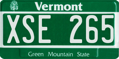 VT license plate XSE265