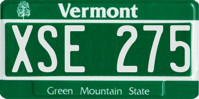 VT license plate XSE275