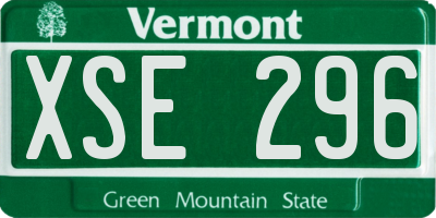 VT license plate XSE296