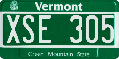 VT license plate XSE305
