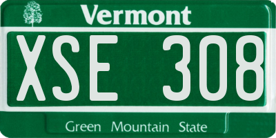 VT license plate XSE308