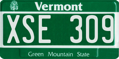 VT license plate XSE309