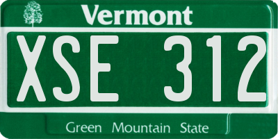 VT license plate XSE312