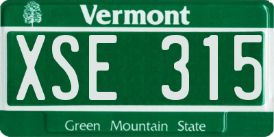 VT license plate XSE315