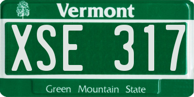 VT license plate XSE317
