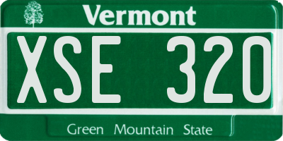 VT license plate XSE320