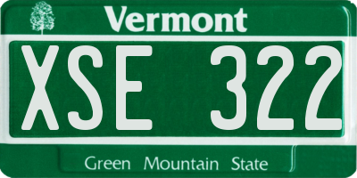 VT license plate XSE322