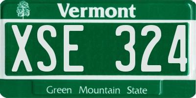 VT license plate XSE324