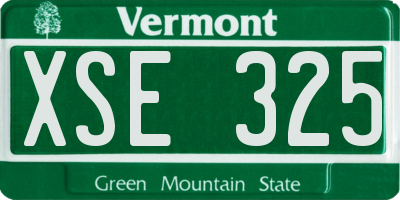 VT license plate XSE325
