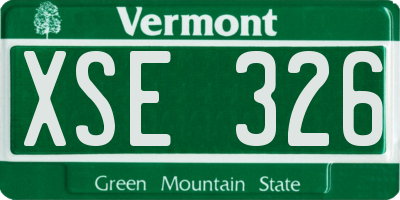 VT license plate XSE326