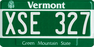 VT license plate XSE327