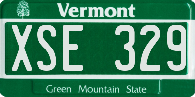 VT license plate XSE329