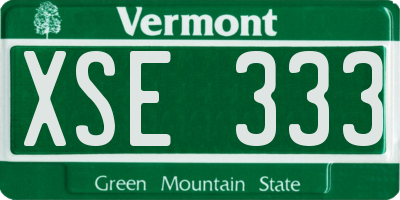 VT license plate XSE333
