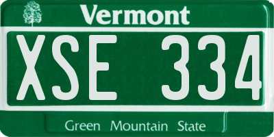 VT license plate XSE334