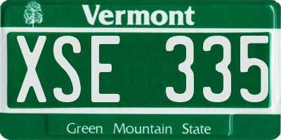 VT license plate XSE335