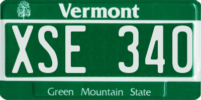 VT license plate XSE340