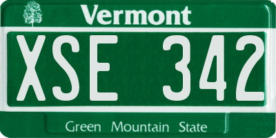 VT license plate XSE342