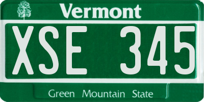 VT license plate XSE345