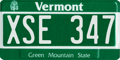 VT license plate XSE347