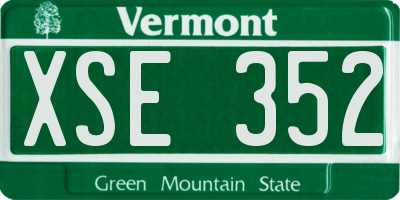 VT license plate XSE352