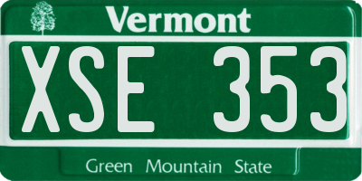 VT license plate XSE353