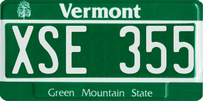 VT license plate XSE355