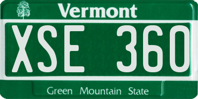 VT license plate XSE360