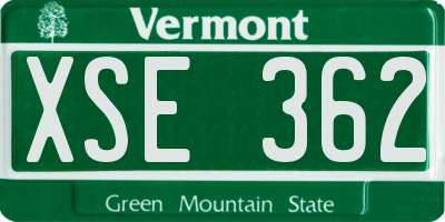 VT license plate XSE362