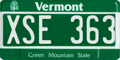 VT license plate XSE363