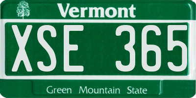 VT license plate XSE365