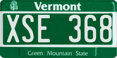 VT license plate XSE368