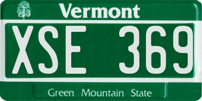 VT license plate XSE369