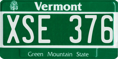 VT license plate XSE376