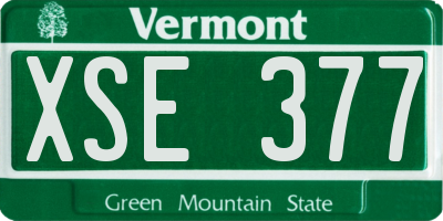 VT license plate XSE377