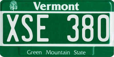VT license plate XSE380