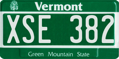 VT license plate XSE382