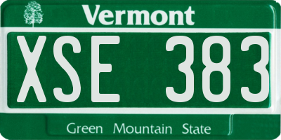 VT license plate XSE383
