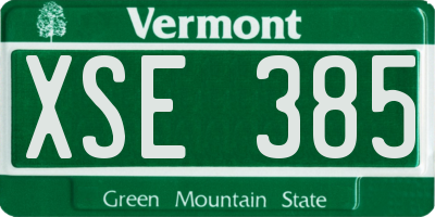 VT license plate XSE385