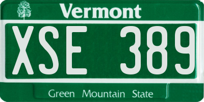 VT license plate XSE389