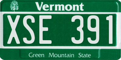 VT license plate XSE391