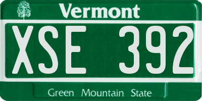 VT license plate XSE392