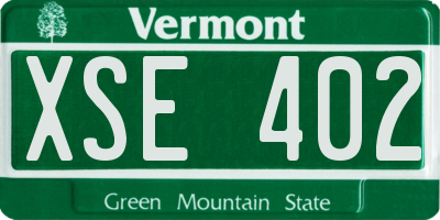 VT license plate XSE402