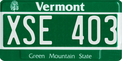 VT license plate XSE403