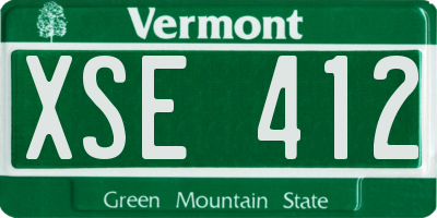VT license plate XSE412
